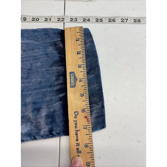 ETT:TWA ANTHROPOLOGIE Kinley Crushed Velvet Crop Jogger Pant Elastic‎ LG Blue - Picture 10 of 11